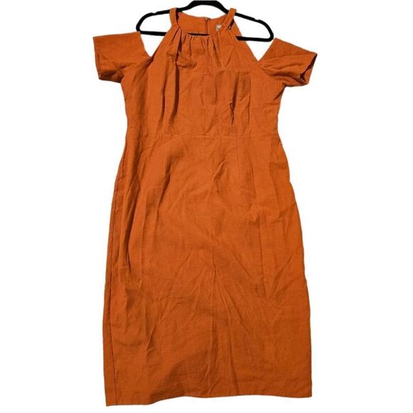 ASOS Short Sleeve Cold Shoulder Pencil Sheath Dress - Size 14 - Picture 1 of 8